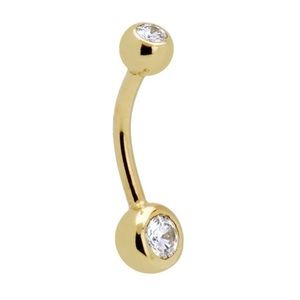 New Solid 14K GOLD Belly Cubicic Zirconia Earring